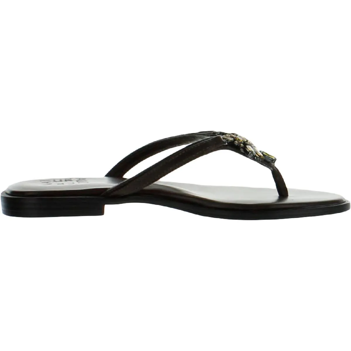 Liliana Womens Faux Leather Rhinestone Thong Sandals