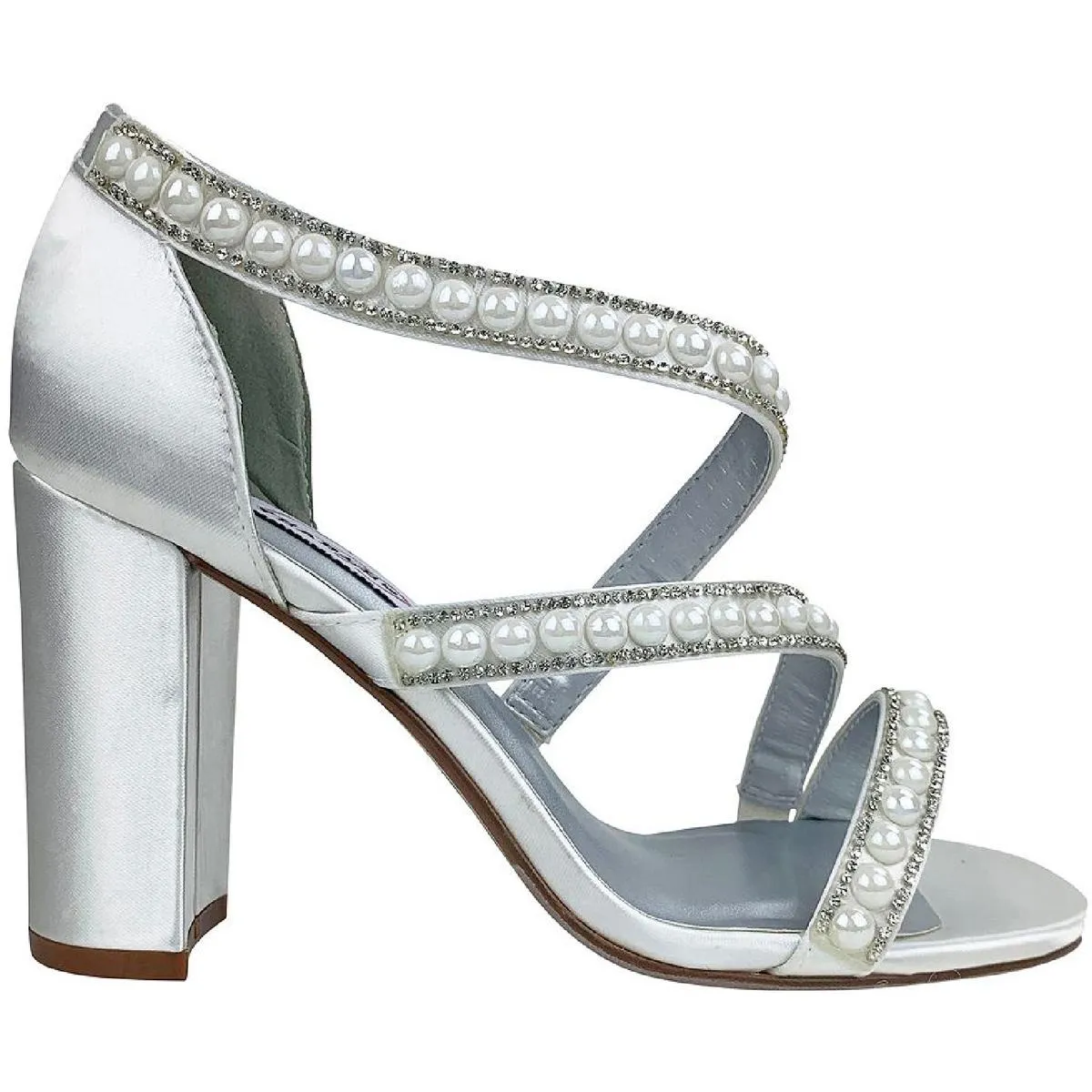 Linda Womens Rhinestone Embellished Dress Sandals