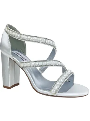Linda Womens Rhinestone Embellished Dress Sandals