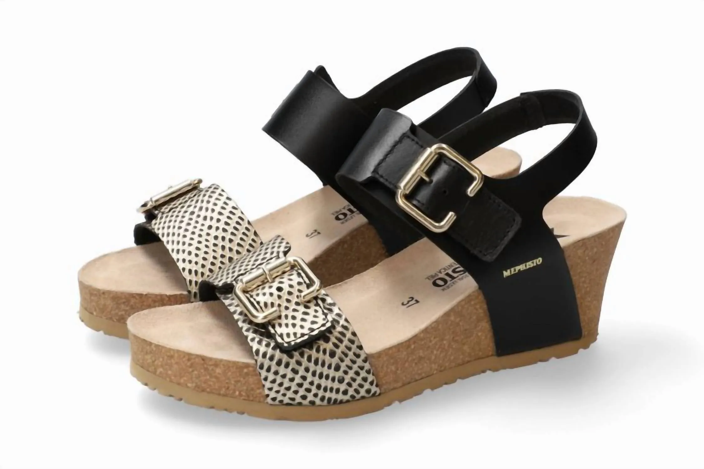 Lissandra Lightweight Walking Wedge Sandal In Black Cuba
