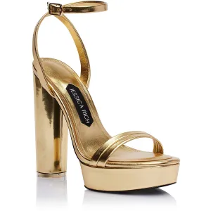 Love Womens Metallic Strappy Platform Sandals