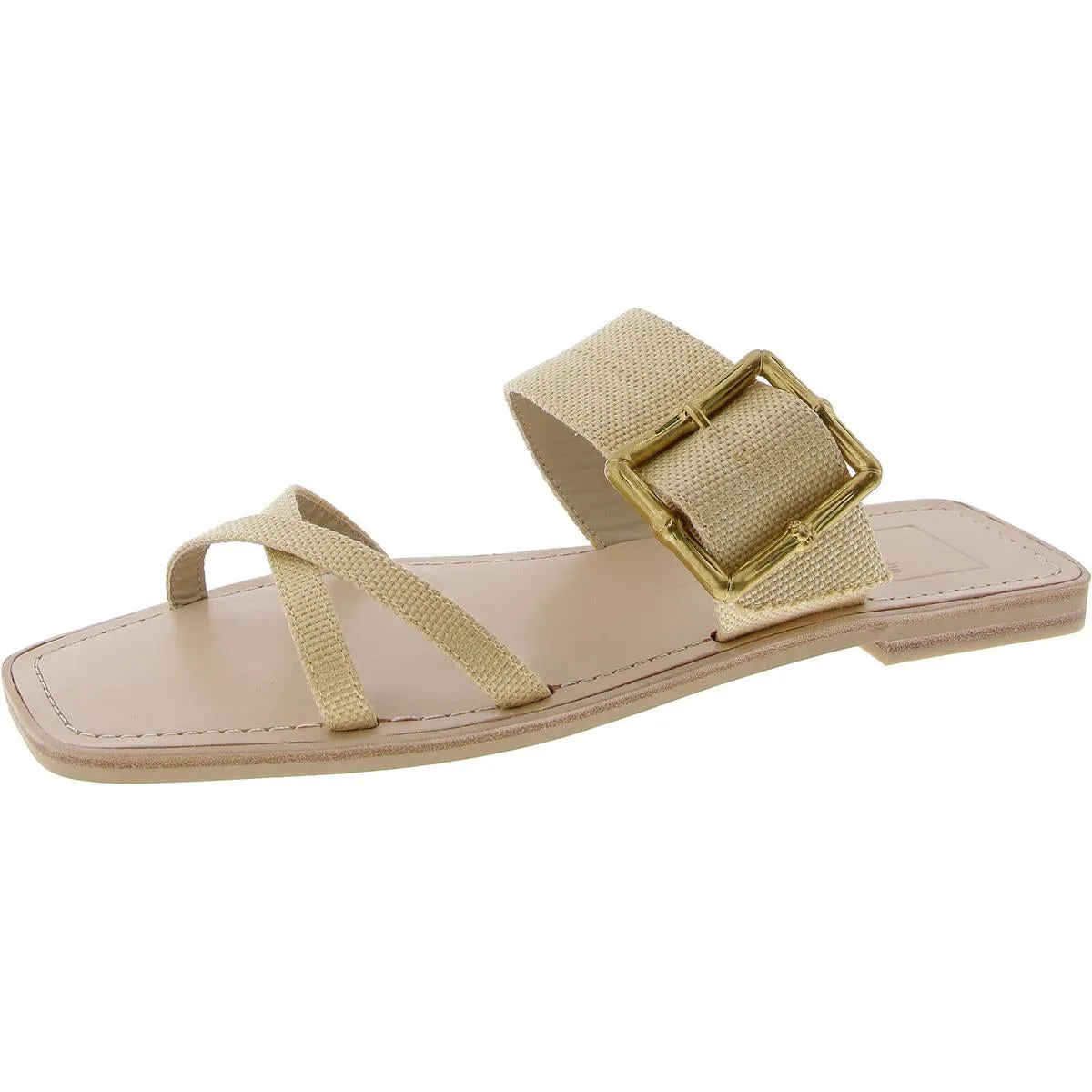 LOWYN Womens Leather Slip On Slide Sandals