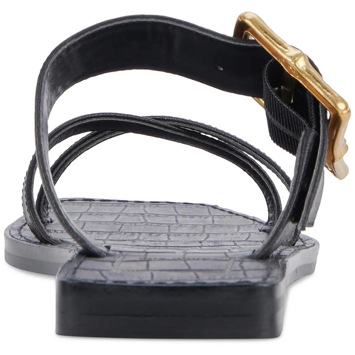 LOWYN Womens Leather Slip On Slide Sandals