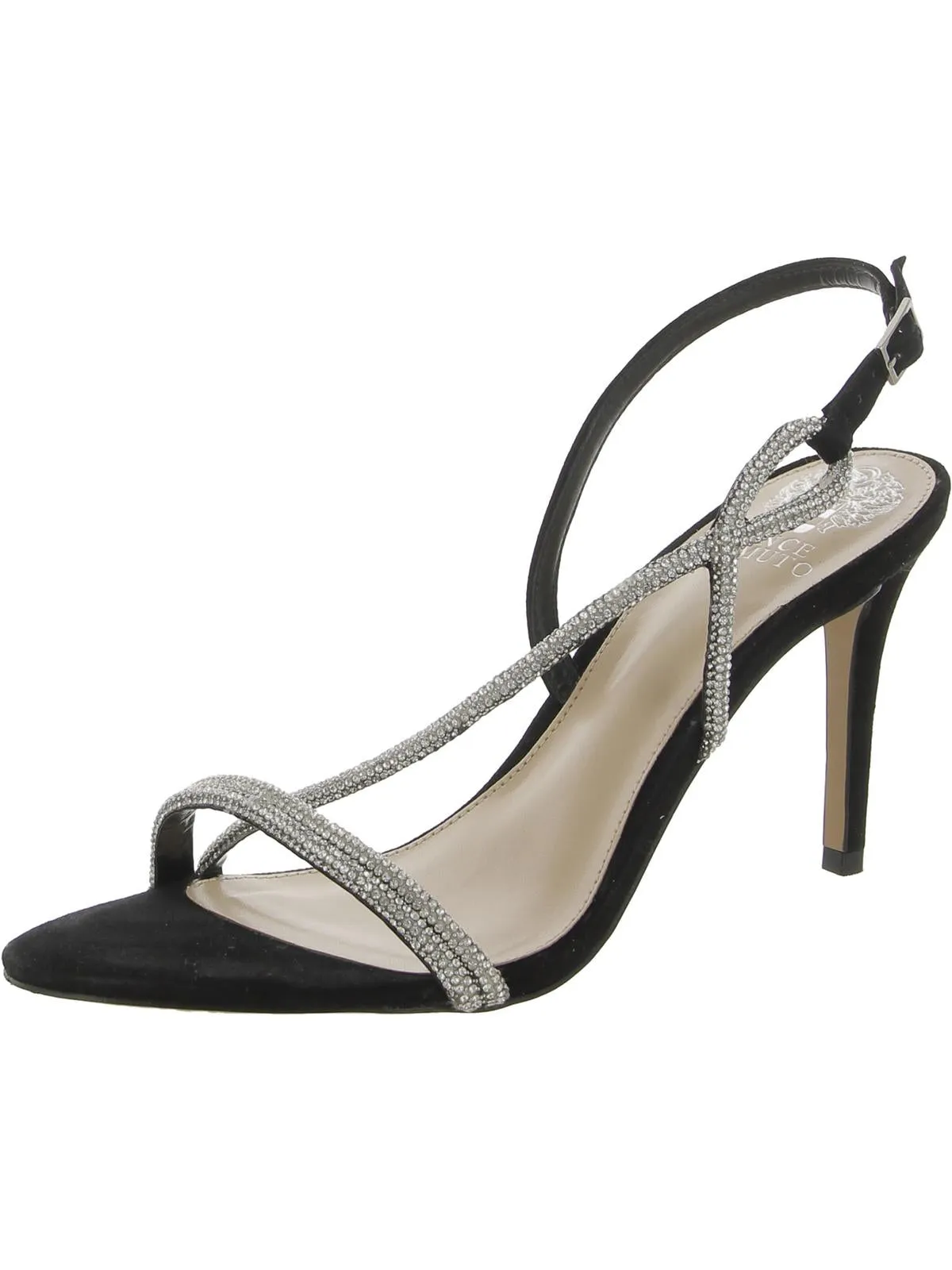 Luanna Womens Suede Rhinesone Heels