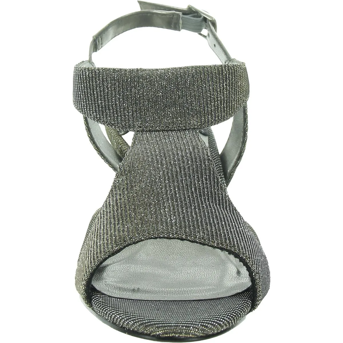 Lucky Womens Glitter T-Strap Heel Sandals
