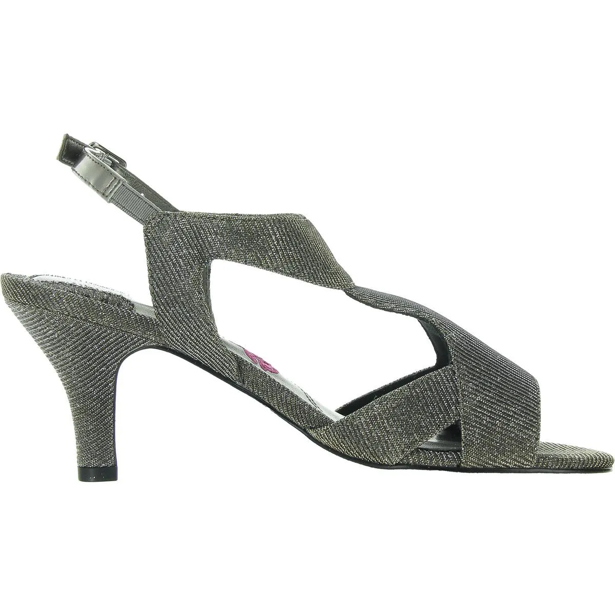Lucky Womens Glitter T-Strap Heel Sandals
