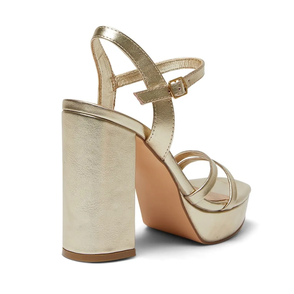 Lulu Heel in Soft Gold Smooth