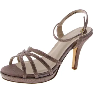 Mae Womens Glitter Ankle Strap Evening Sandals