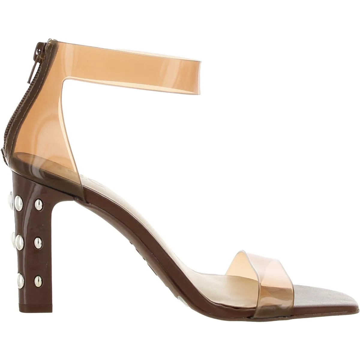 Makenna 5 Womens Faux eather Studded Ankle Strap