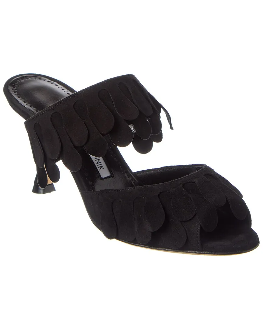 Manolo Blahnik Kelna 70 Suede Sandal