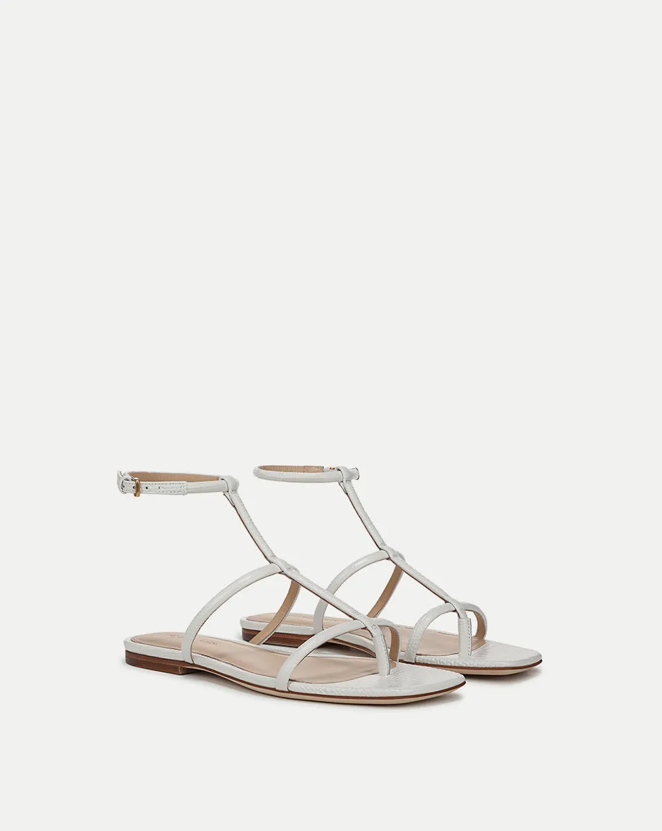 Marbella Lizard-Embossed Sandal