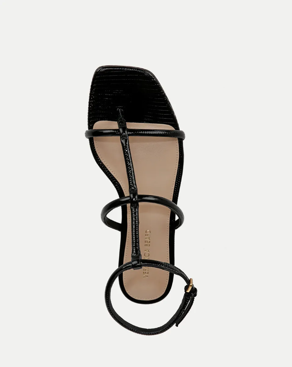 Marbella Lizard-Embossed Sandal