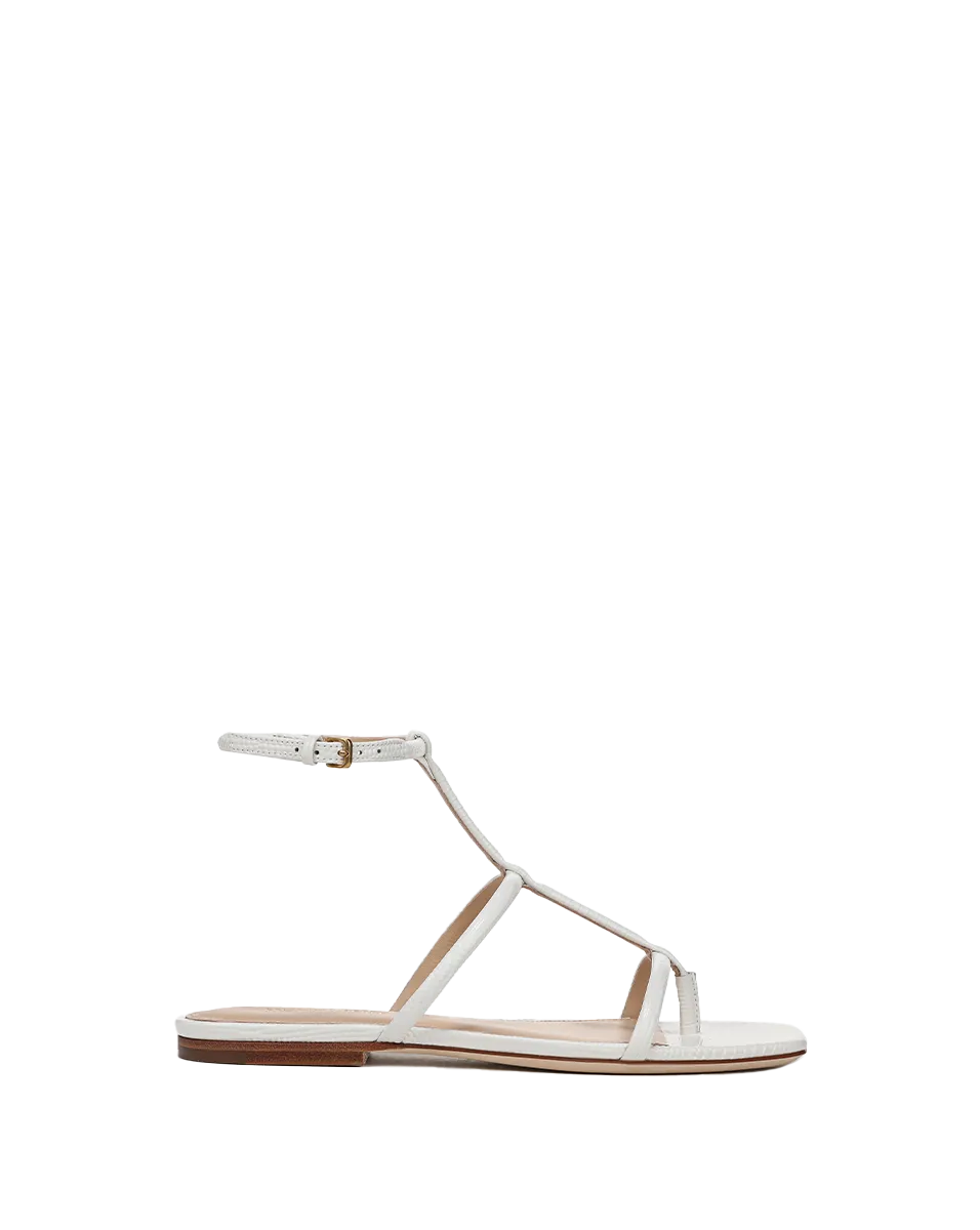 Marbella Lizard-Embossed Sandal