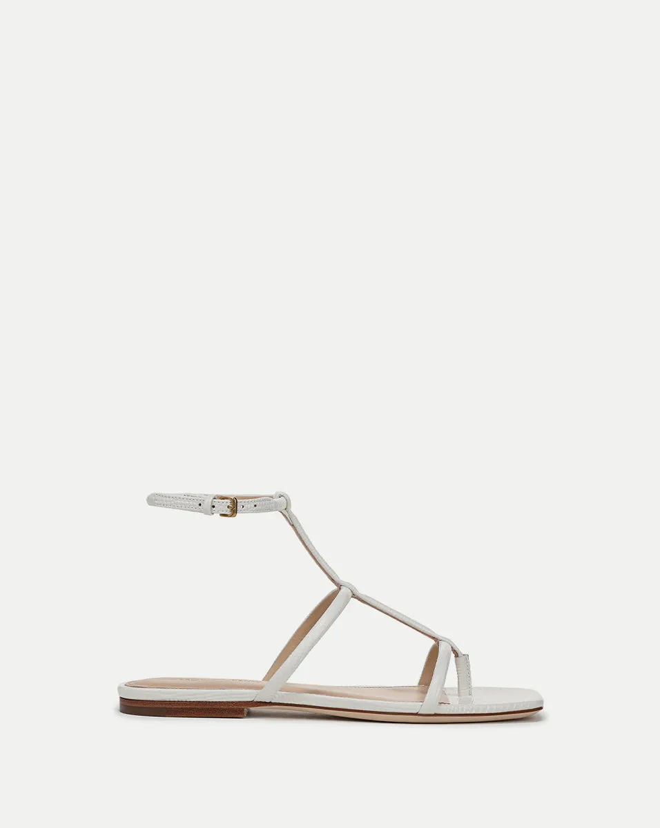 Marbella Lizard-Embossed Sandal