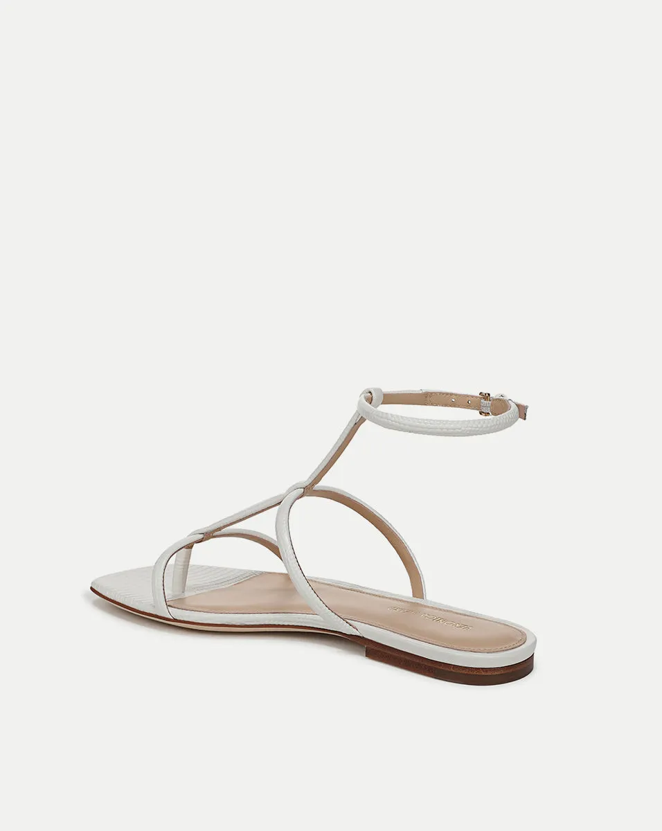 Marbella Lizard-Embossed Sandal
