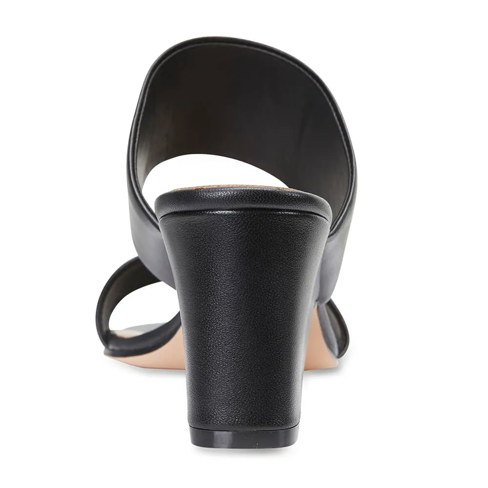 Marcella Heel in Black Leather