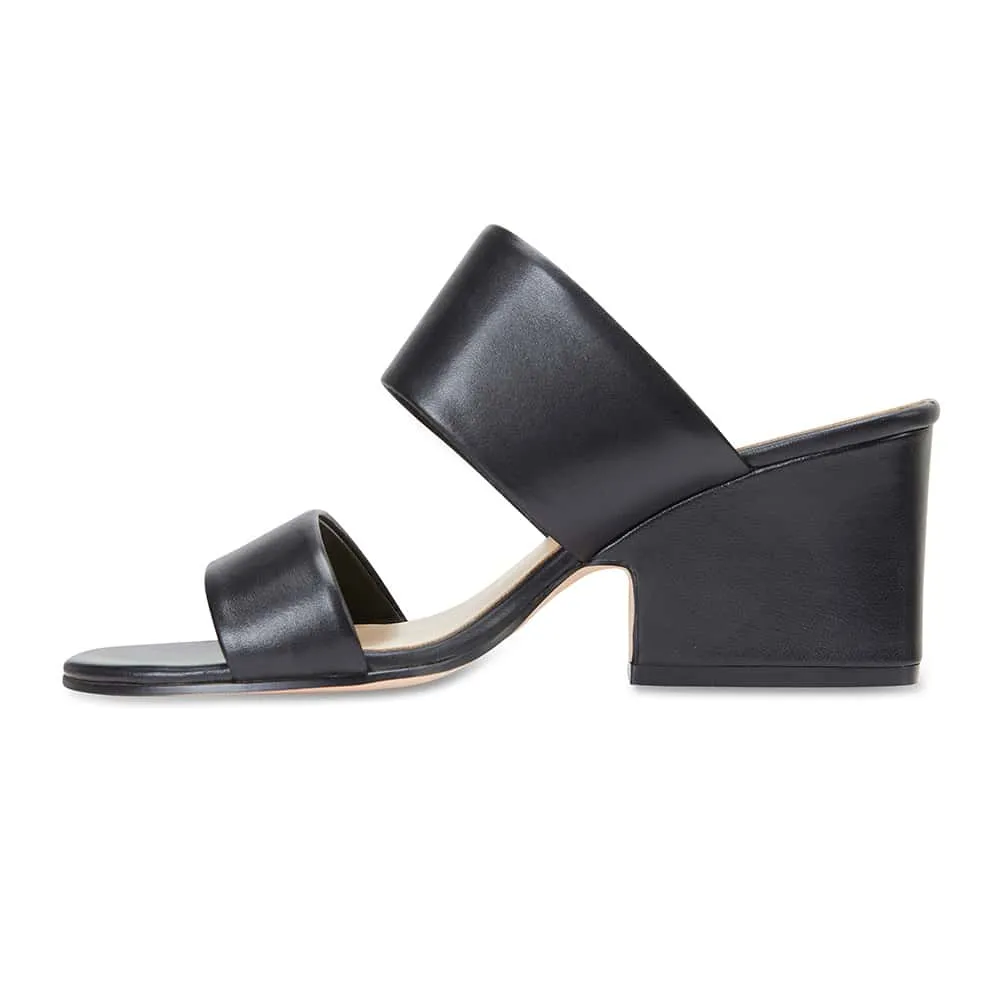 Marcella Heel in Black Leather