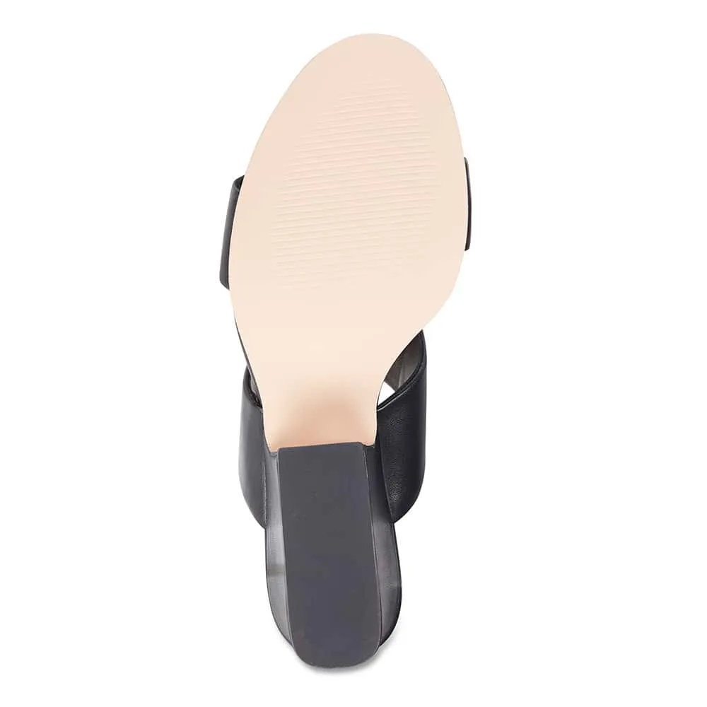 Marcella Heel in Black Leather