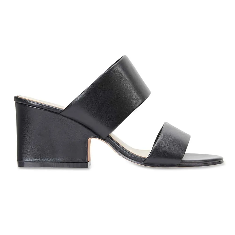 Marcella Heel in Black Leather