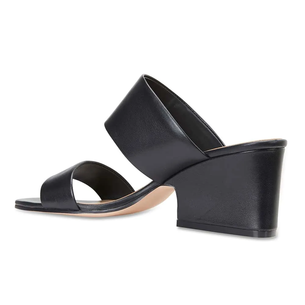 Marcella Heel in Black Leather