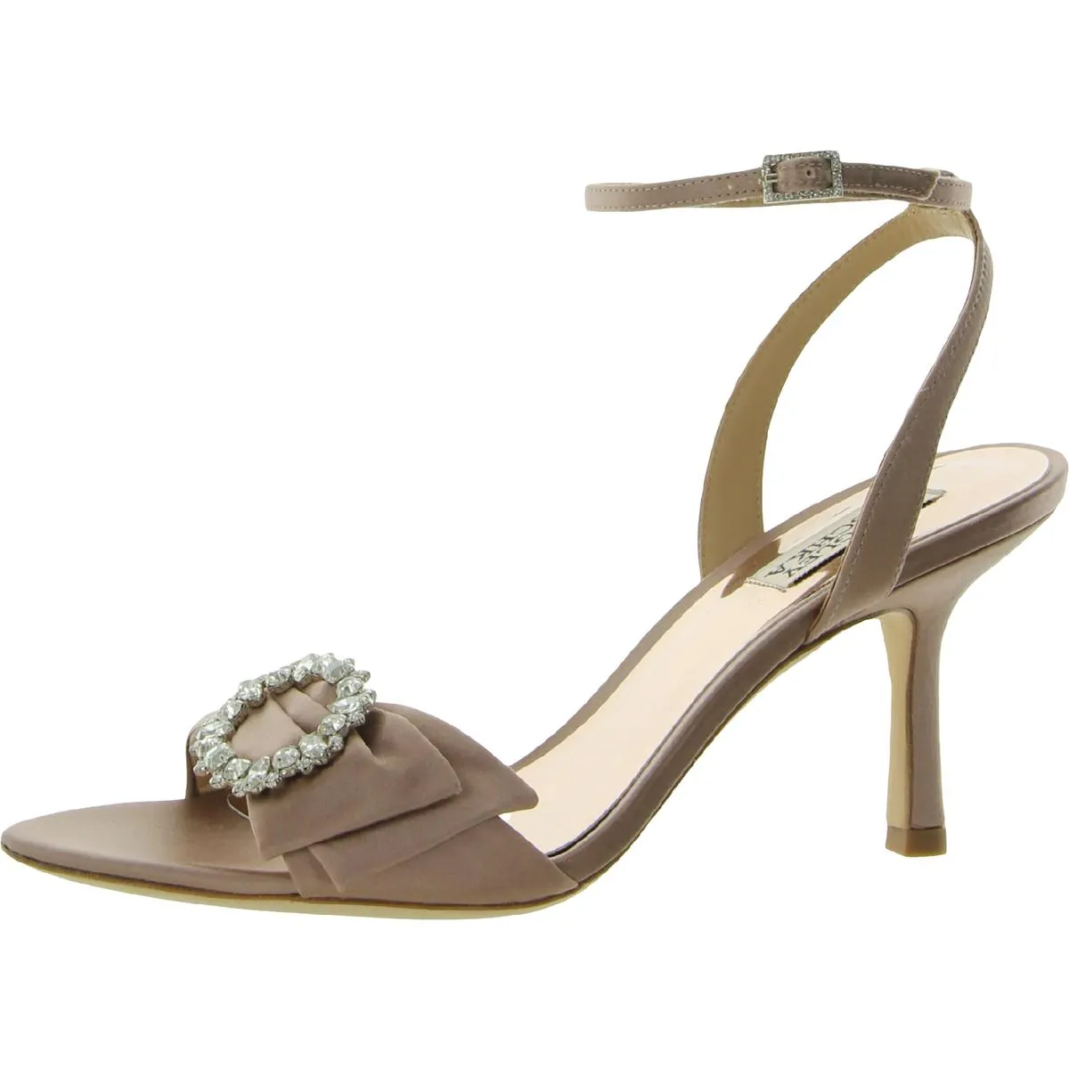 Marci Womens Satin Embellished Dress Sandals