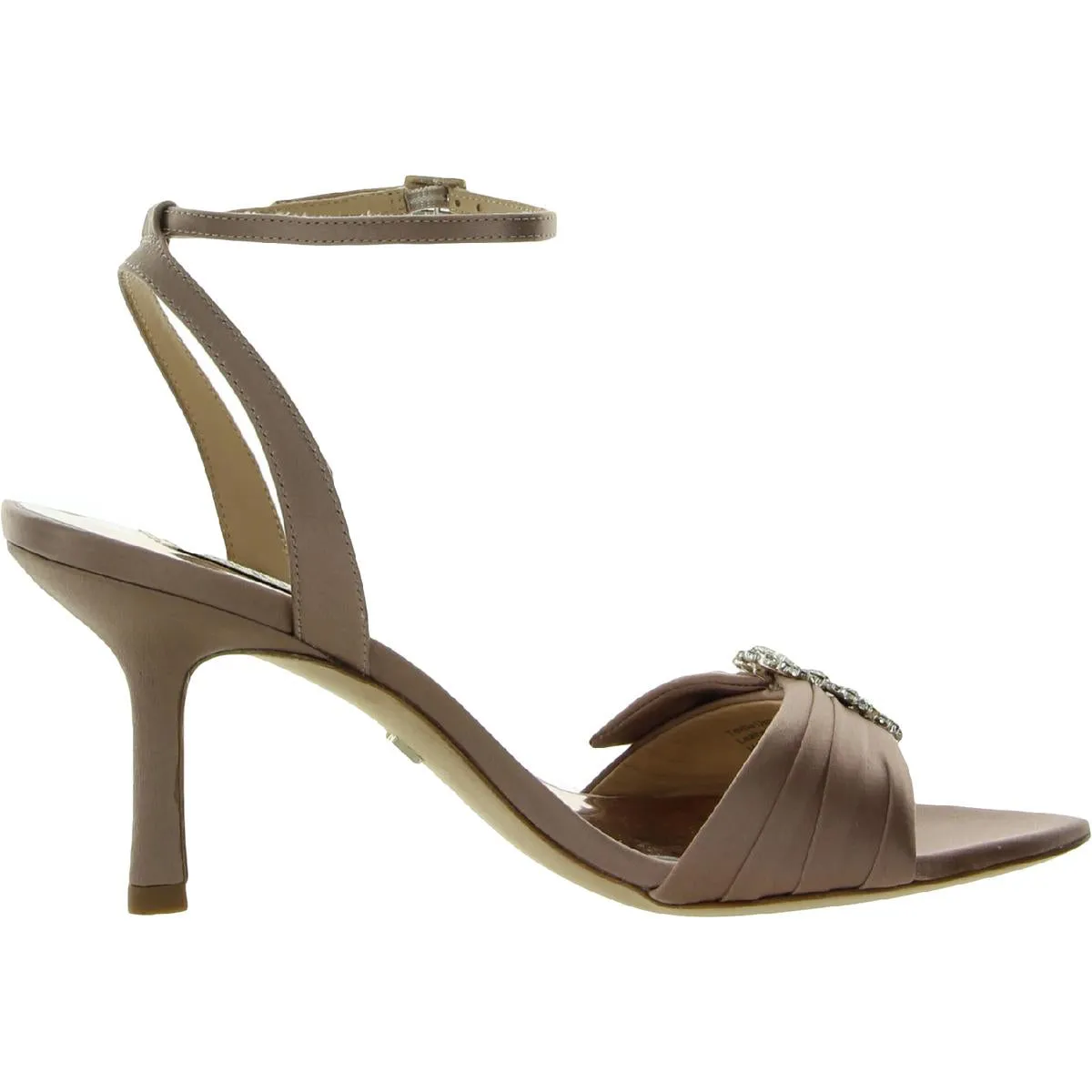 Marci Womens Satin Embellished Dress Sandals