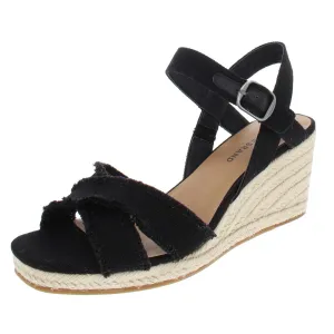 Margaline Womens Frayed Hem Canvas Espadrilles