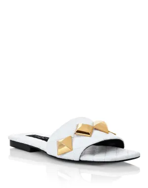 Matelass Sandals Flat Studs