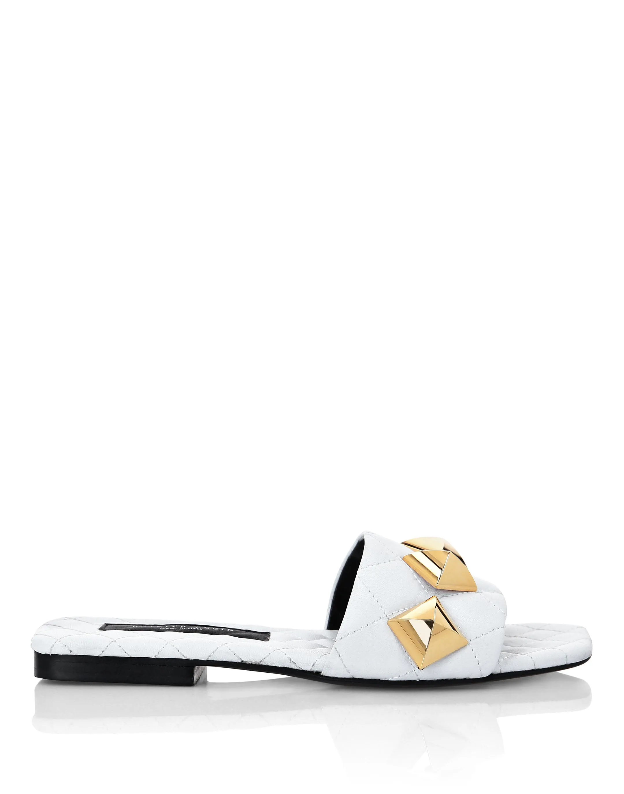 Matelass Sandals Flat Studs