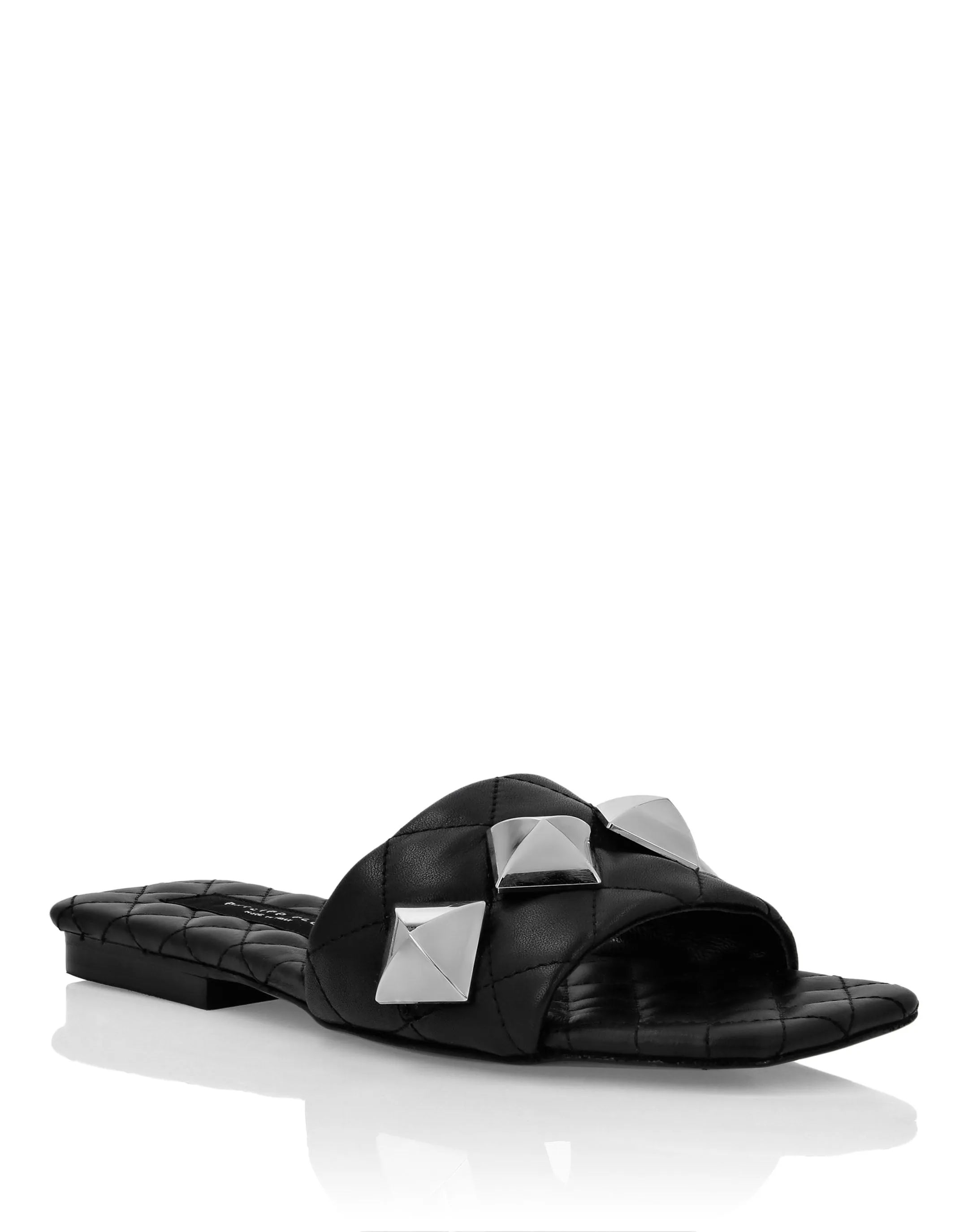 Matelass Sandals Flat Studs