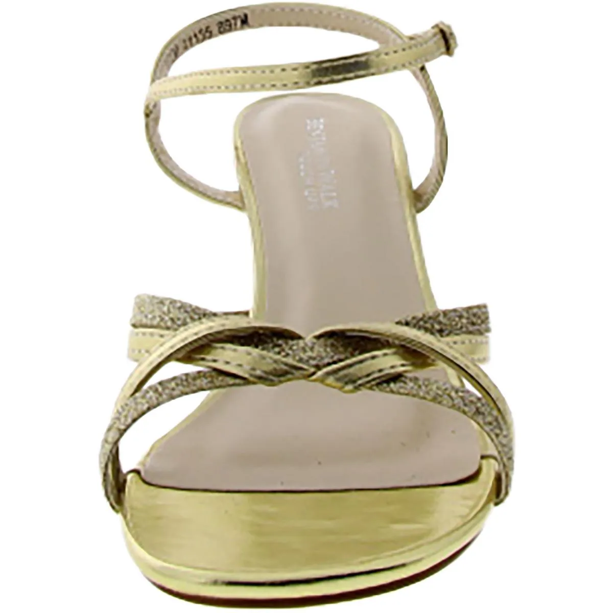 Mela Womens Metallic Ankle Strap Strappy Sandals