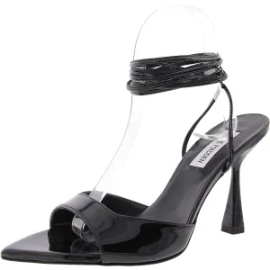 MELINA Womens Lace-Up Patent Leather Heels