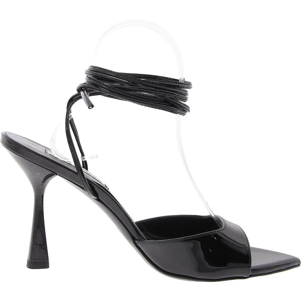 MELINA Womens Lace-Up Patent Leather Heels