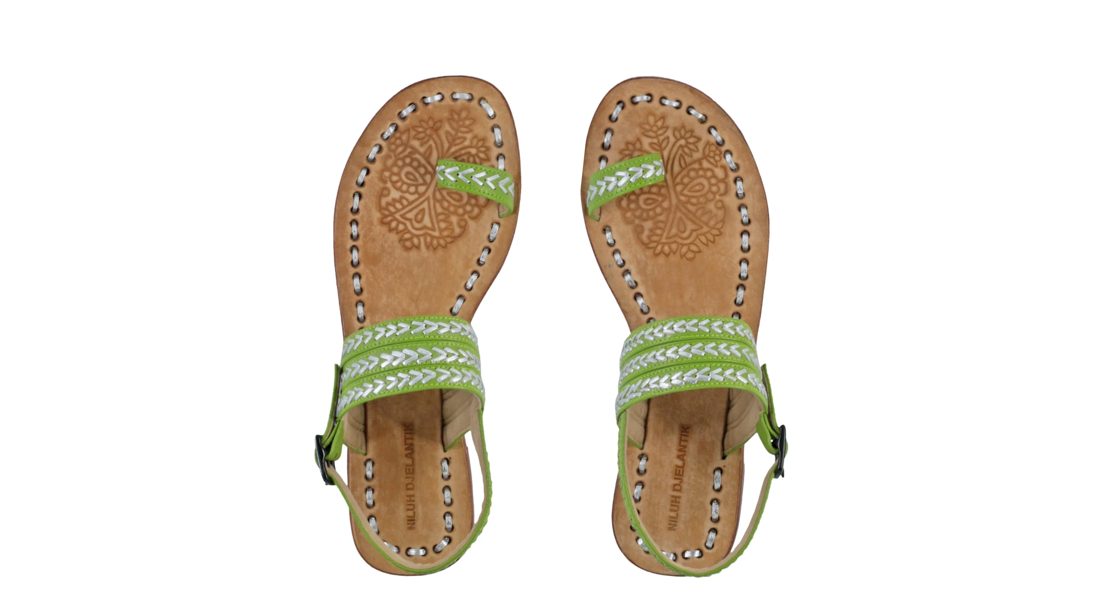 Merauke 20mm Strap Flat - Green & Silver