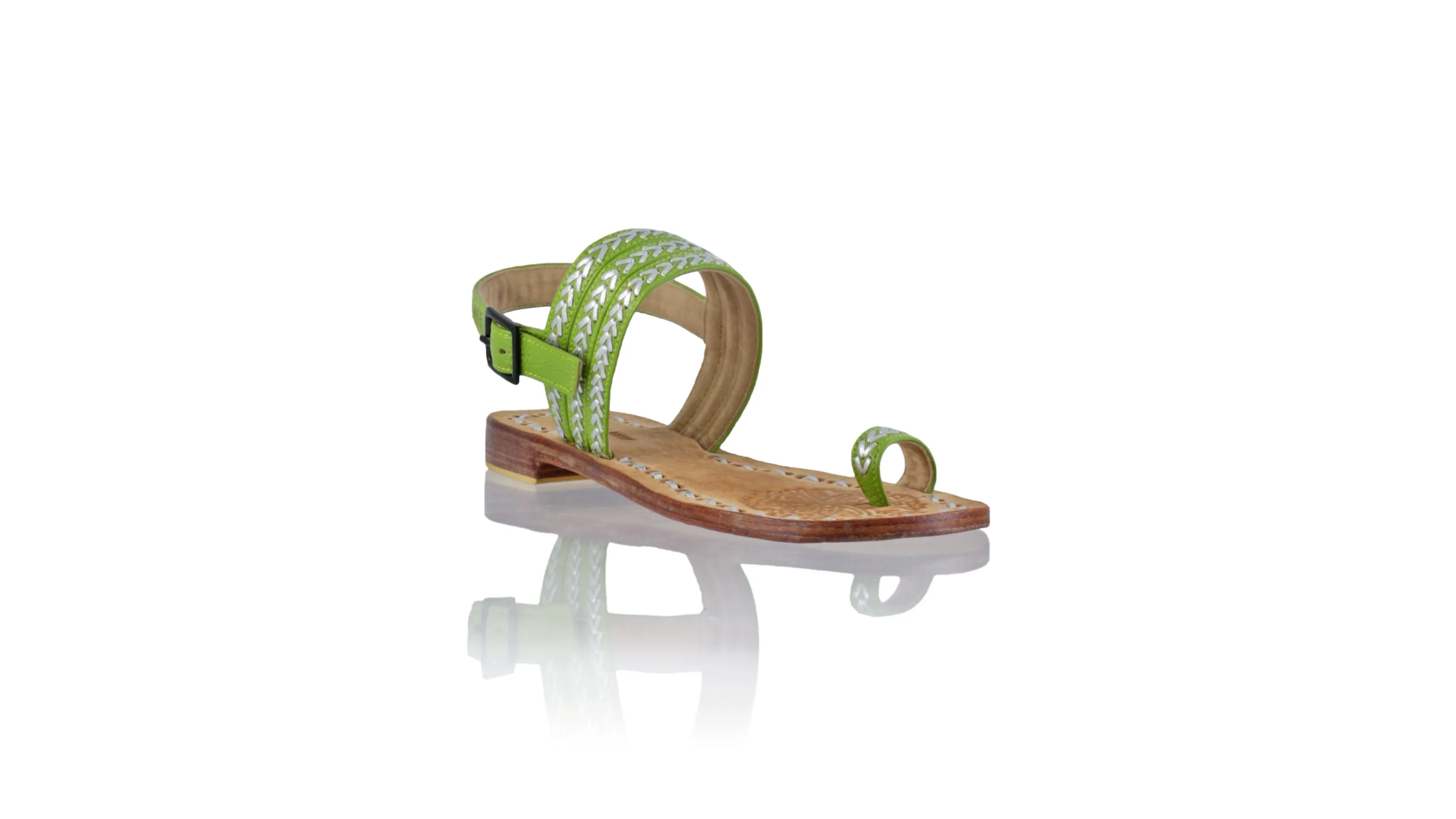 Merauke 20mm Strap Flat - Green & Silver