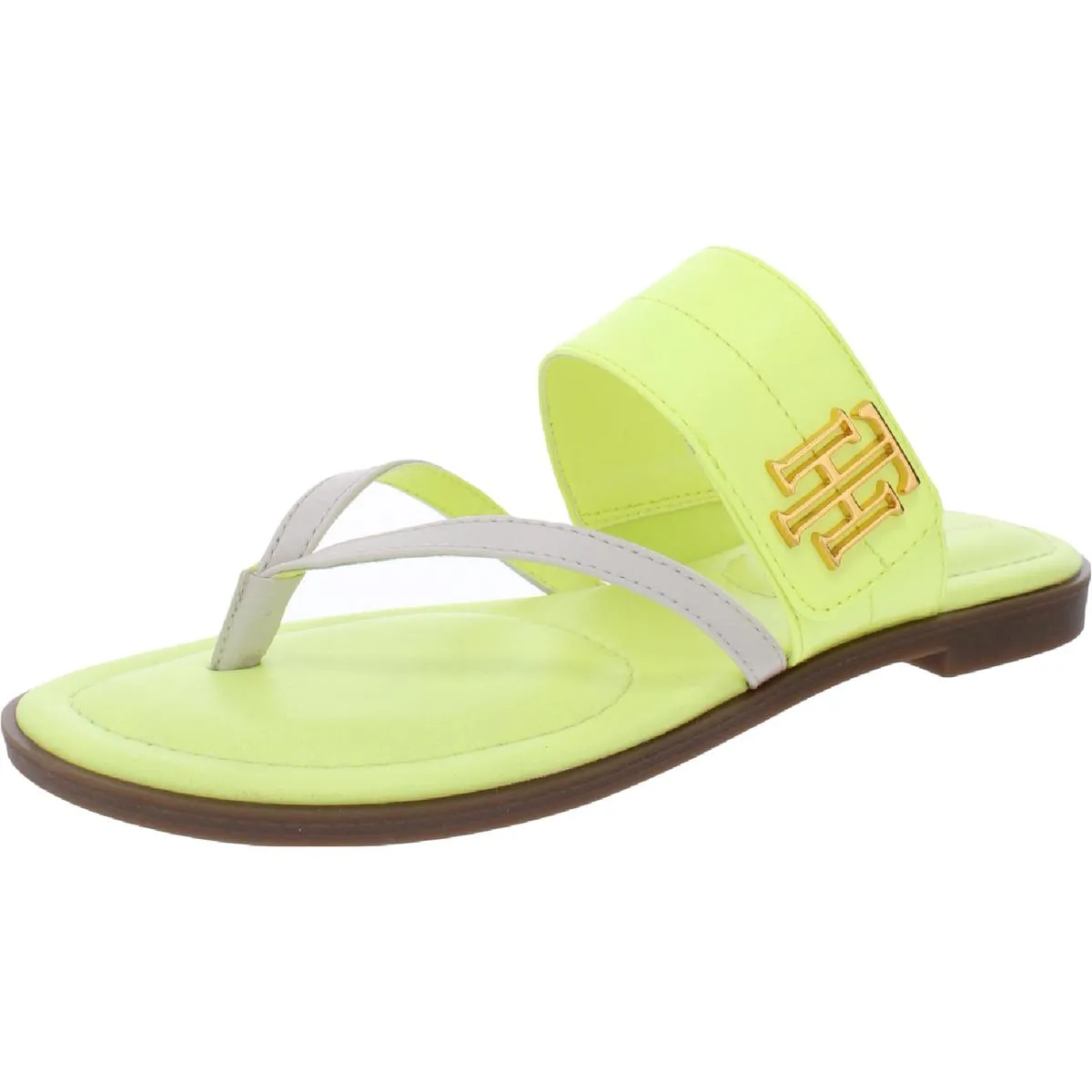 Meriem Womens Logo Thong Flat Sandals