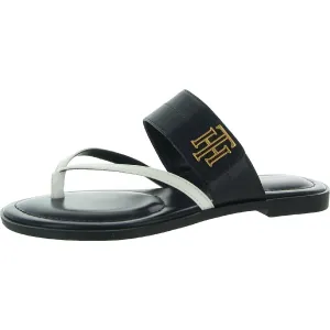 Meriem Womens Logo Thong Flat Sandals