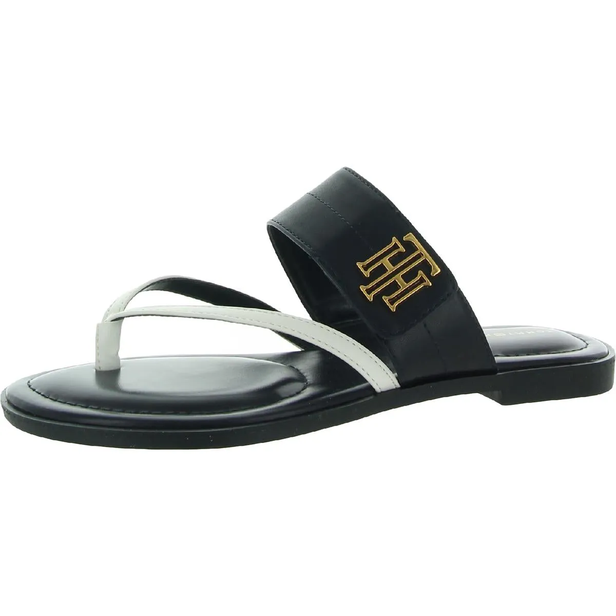 Meriem Womens Logo Thong Flat Sandals