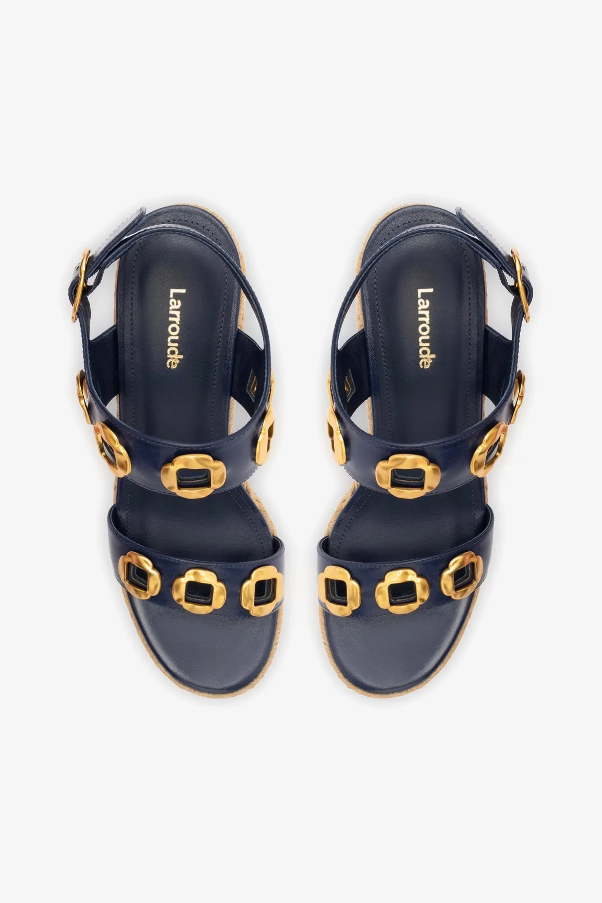 Milan Espadrille iin Navy Leather
