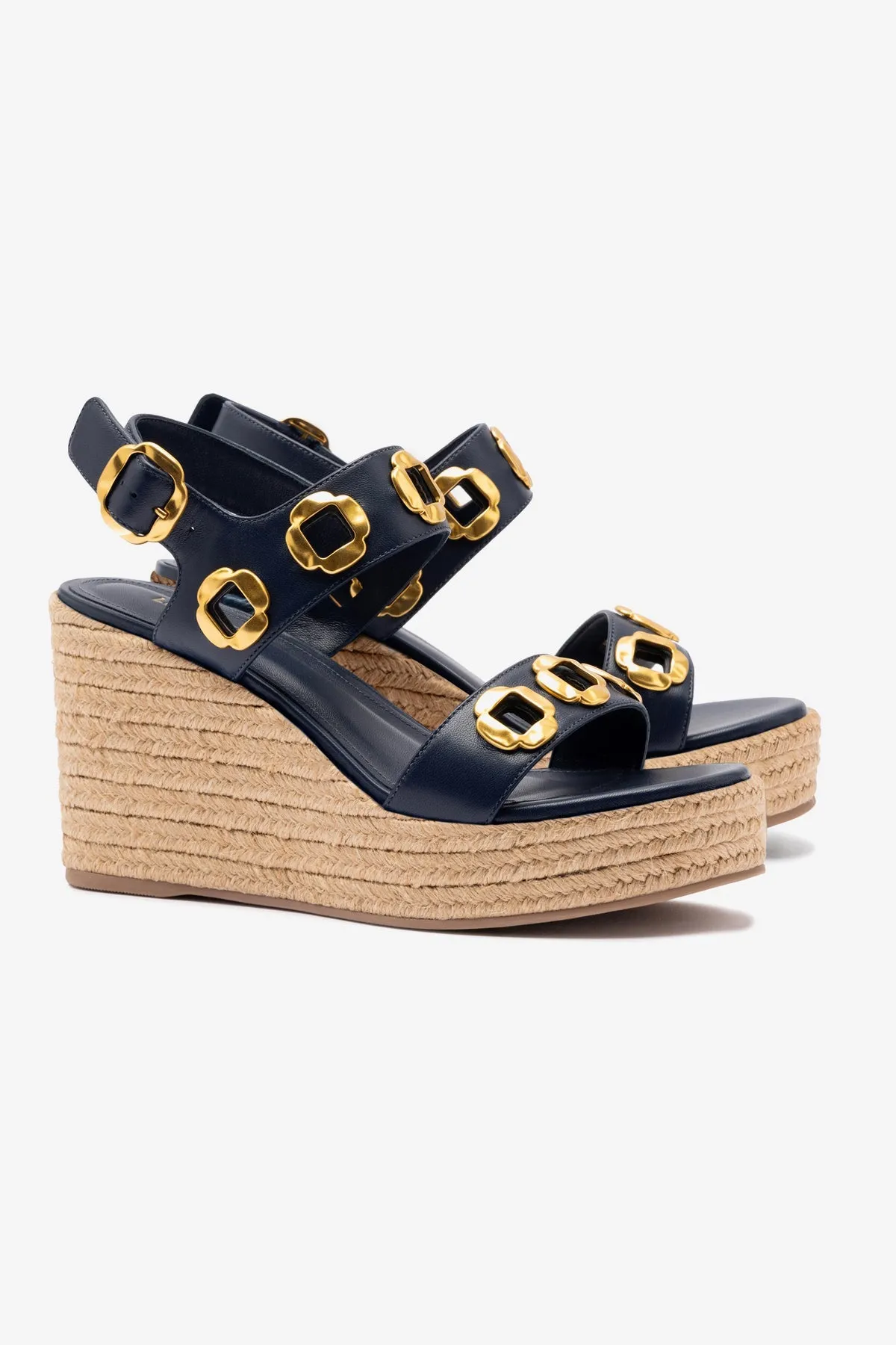 Milan Espadrille iin Navy Leather