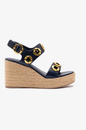 Milan Espadrille iin Navy Leather