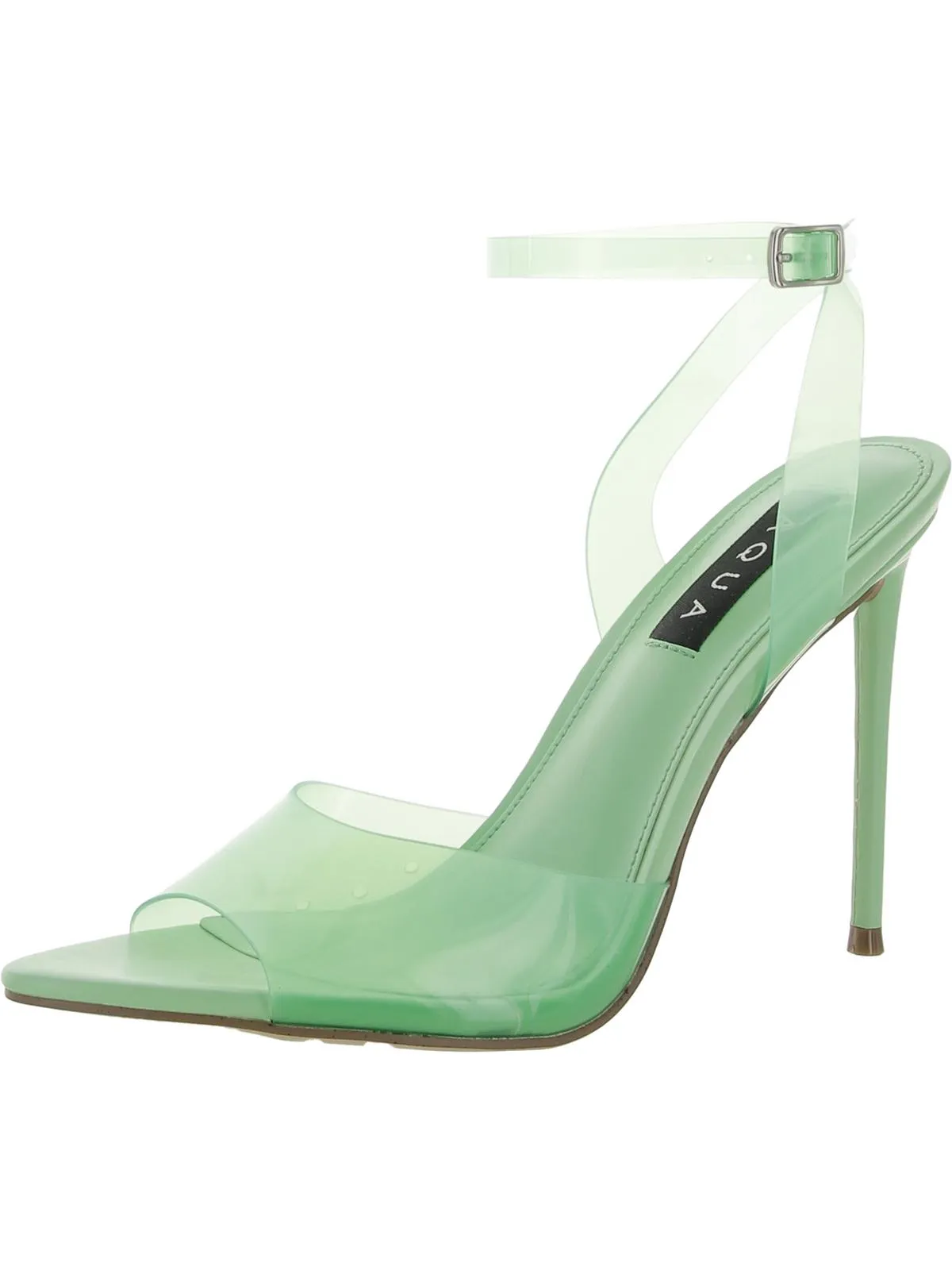 Milan Womens Vinyl Ankle Strap Heels