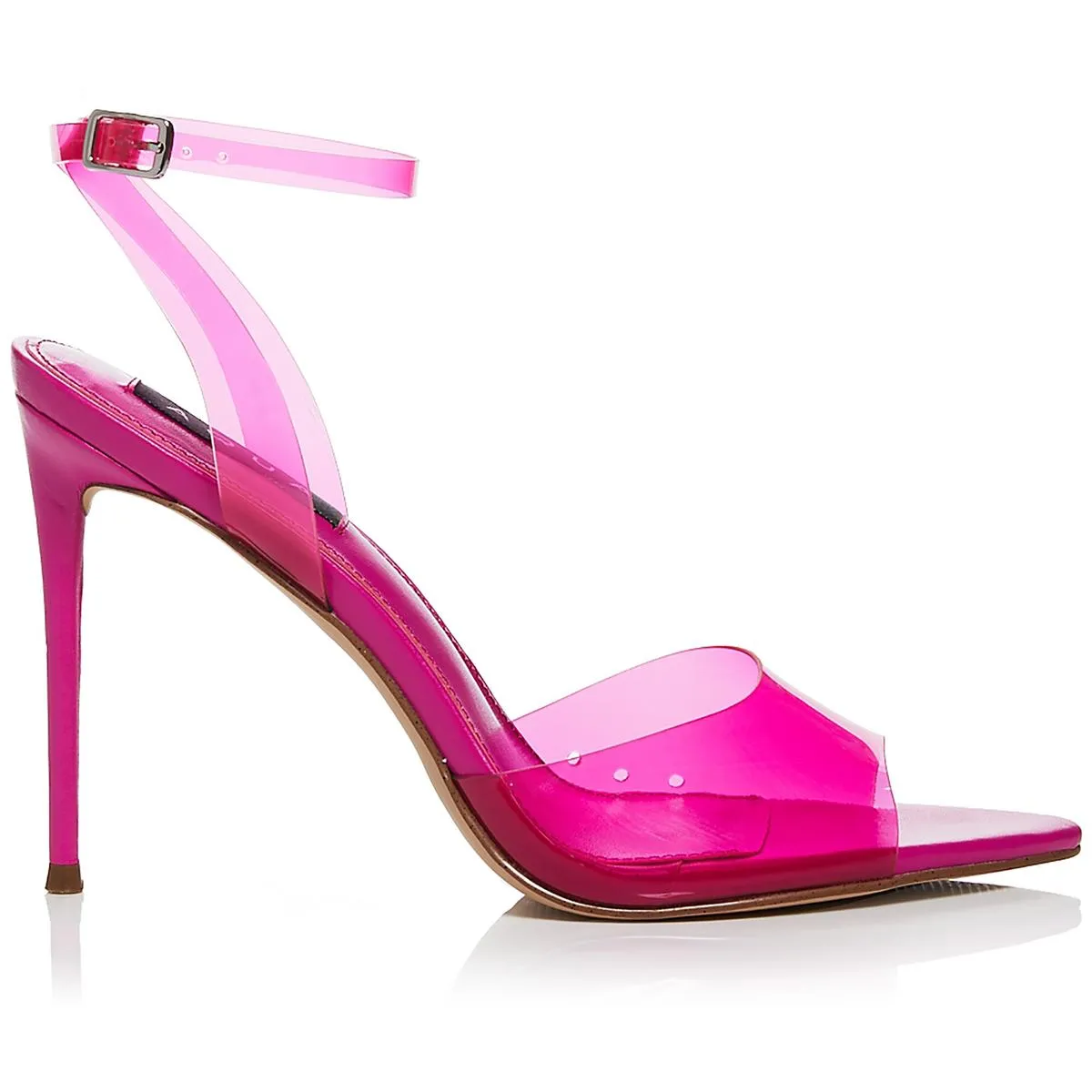 Milan Womens Vinyl Ankle Strap Heels