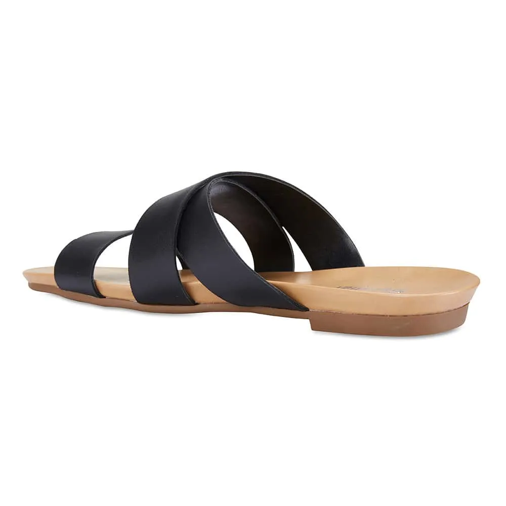 Milson Slide in Black Leather