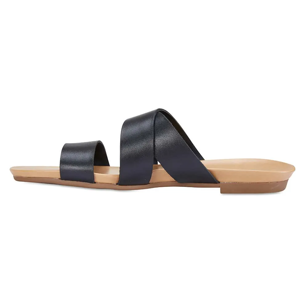 Milson Slide in Black Leather