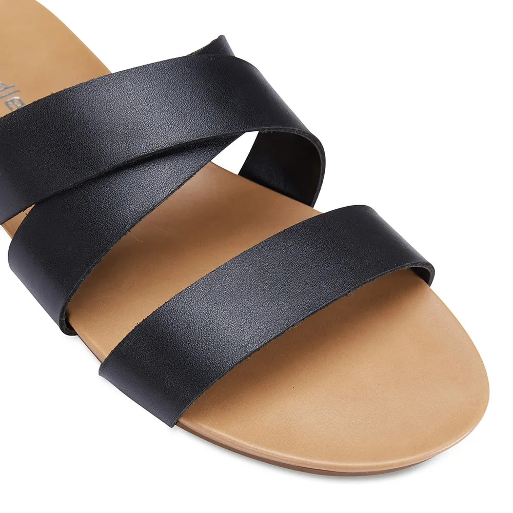Milson Slide in Black Leather
