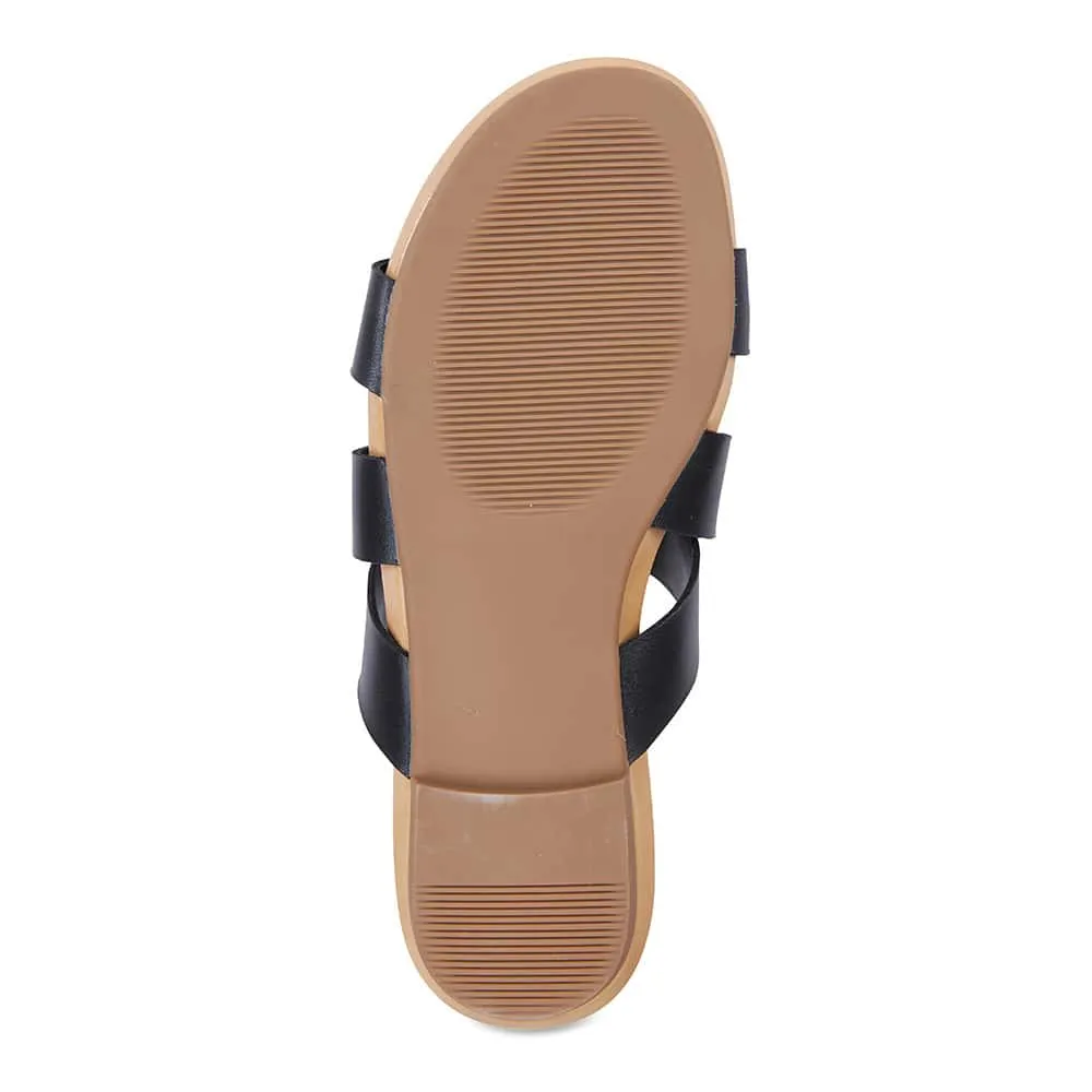 Milson Slide in Black Leather