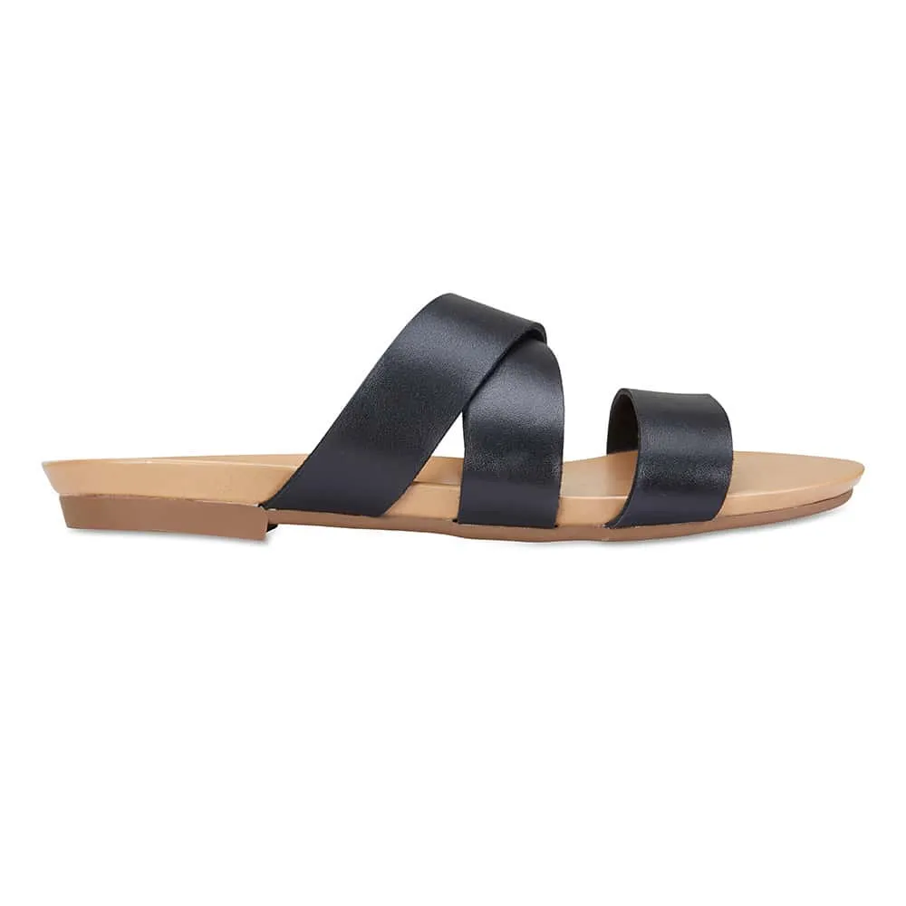 Milson Slide in Black Leather
