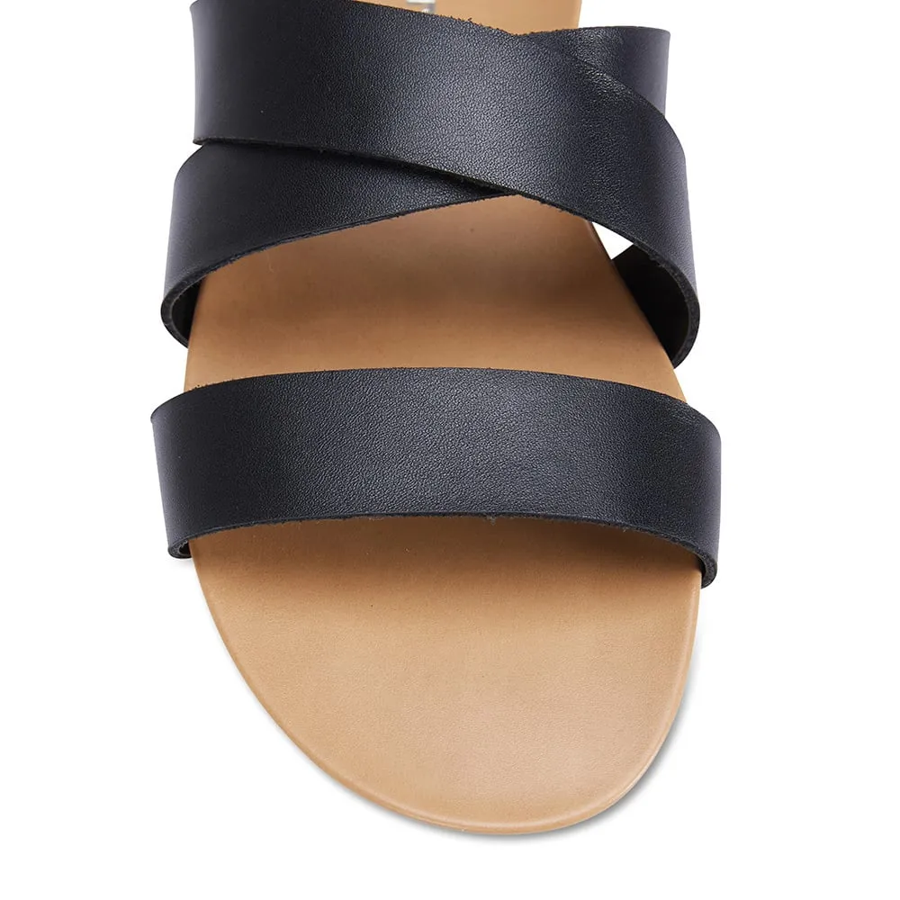 Milson Slide in Black Leather