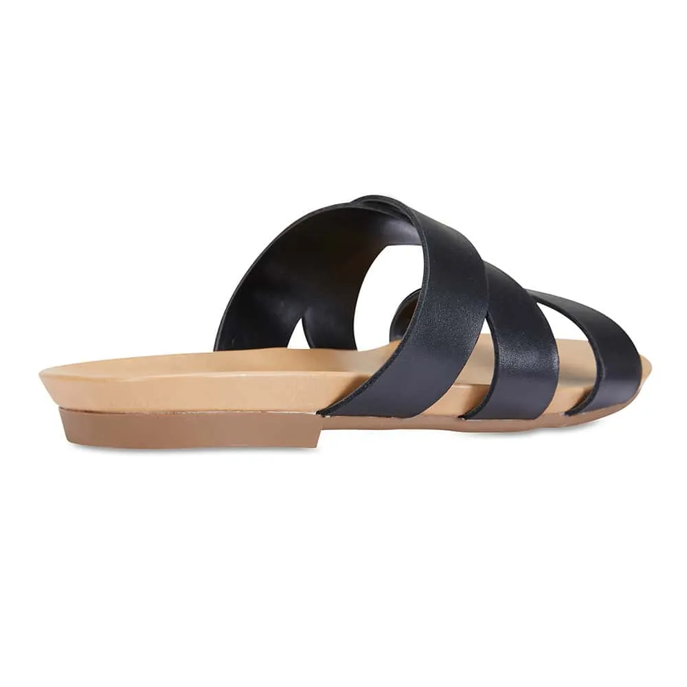 Milson Slide in Black Leather